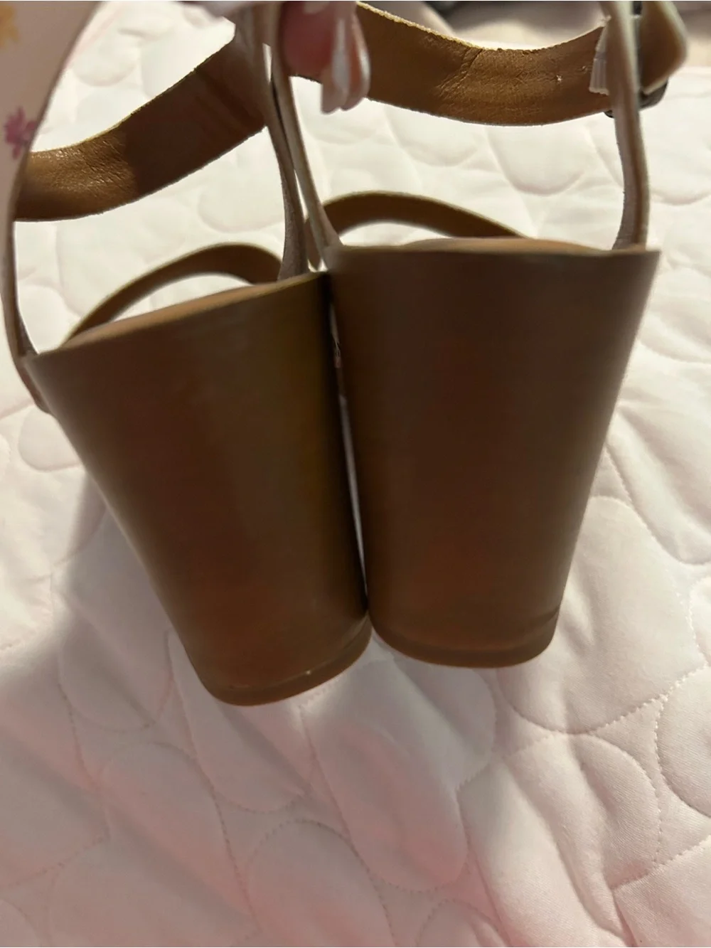 Lucky Brand Cream Floral Ankle-Strap Sandals